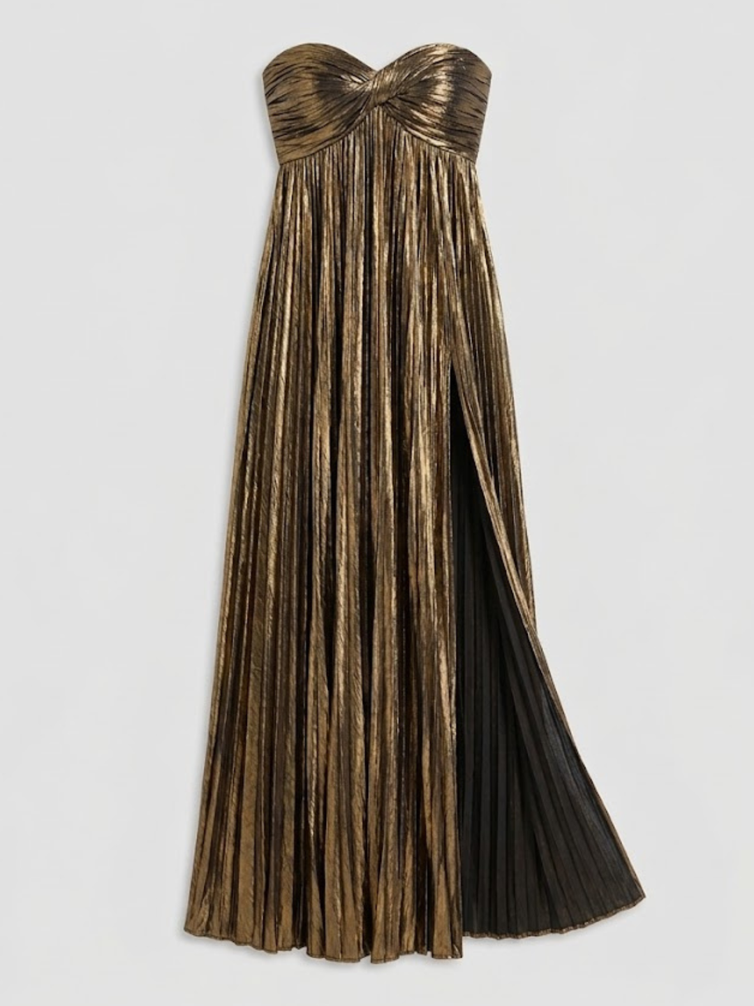 Robe Longue Plissée Bustier pour Femme de Soirée à Fente Haute