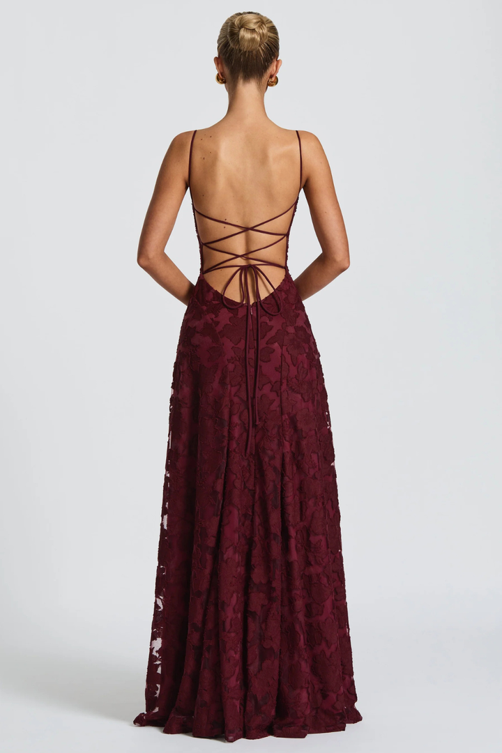 Robe Longue Femme Bustier en Dentelle  Romantique et Silhouette Raffinée