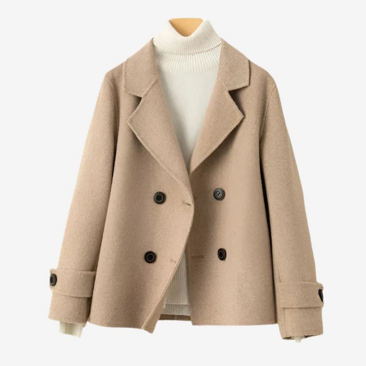 Blazer Croisé Femme Veste Tailleur Courte à Double Boutonnage