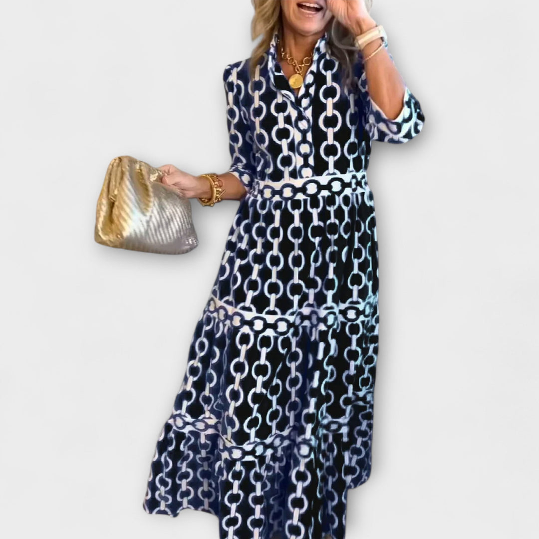 Vestito midi con catena da donna senza maniche