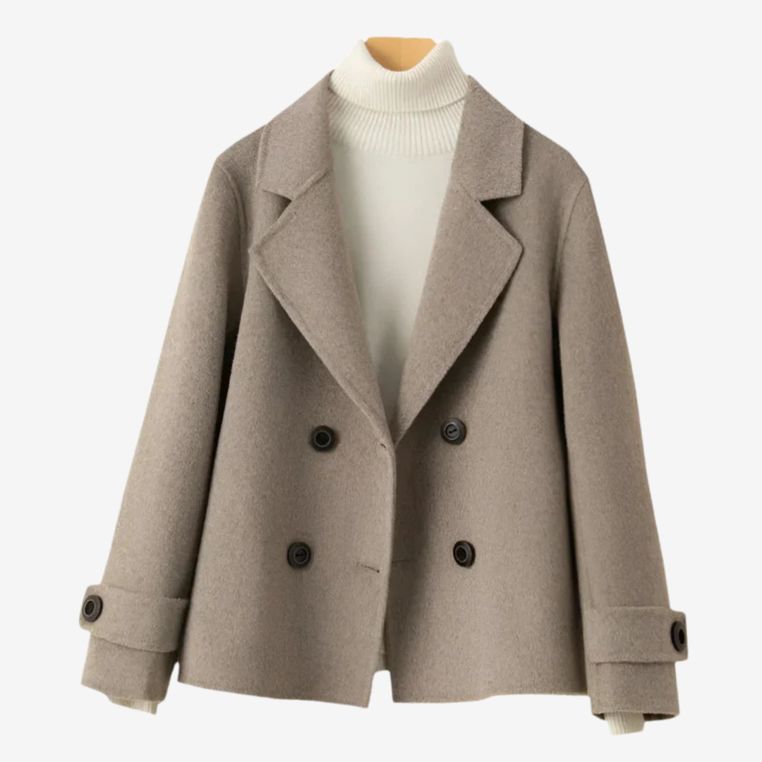 Blazer Croisé Femme Veste Tailleur Courte à Double Boutonnage