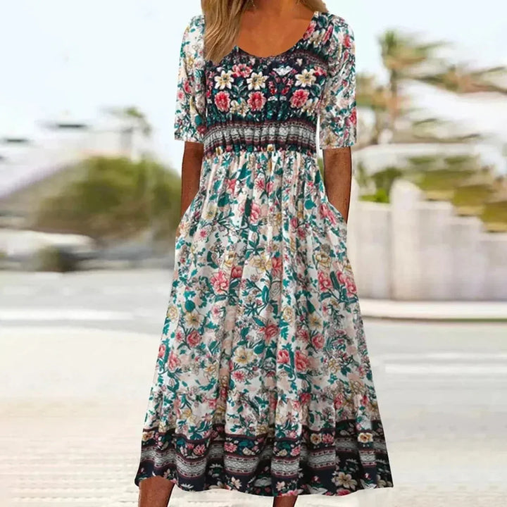 Dámské boho midi šaty s potiskem