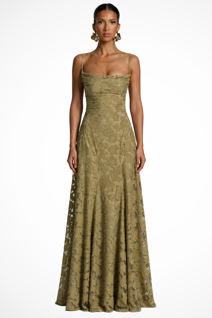 Robe Longue Femme Bustier en Dentelle  Romantique et Silhouette Raffinée
