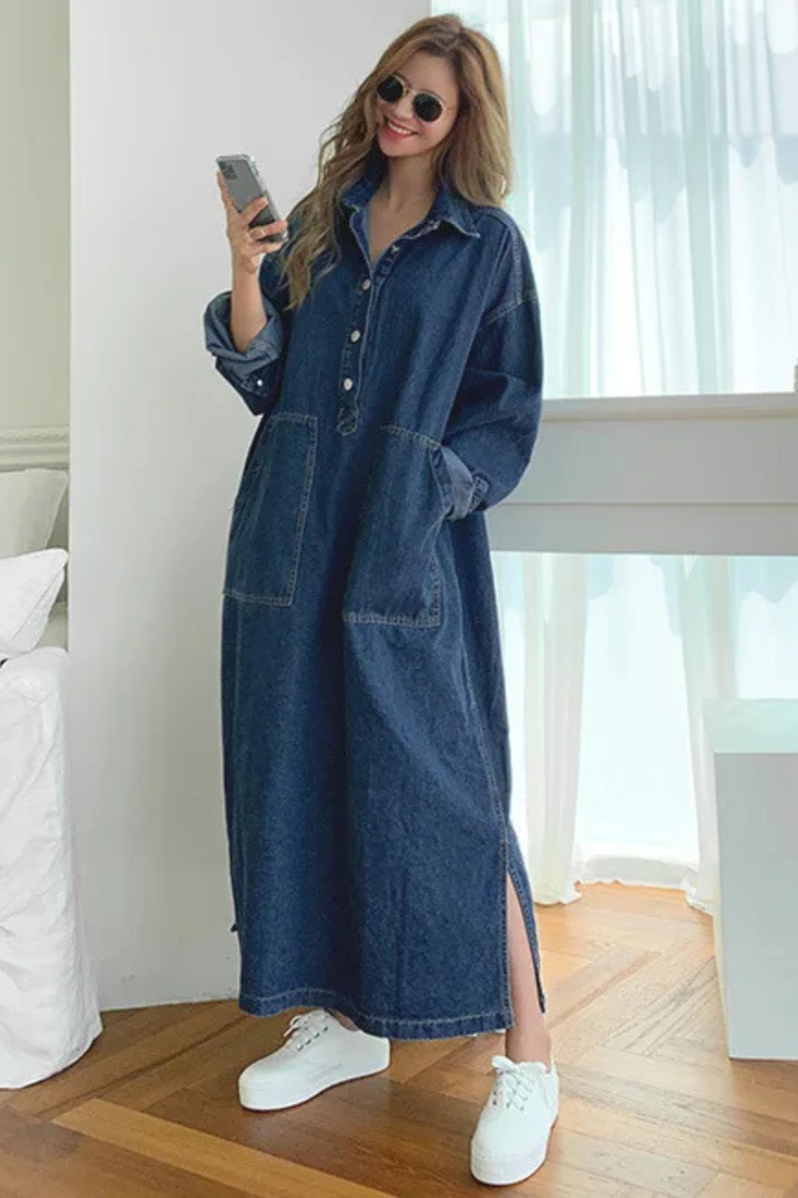 Robe Longue en Jean Femme Style Décontracté Chic et Moderne