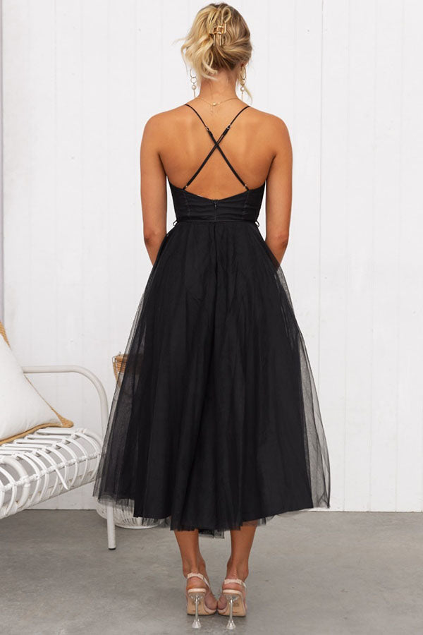 Robe Midi Femme Sans Manches à Silhouette Fluide