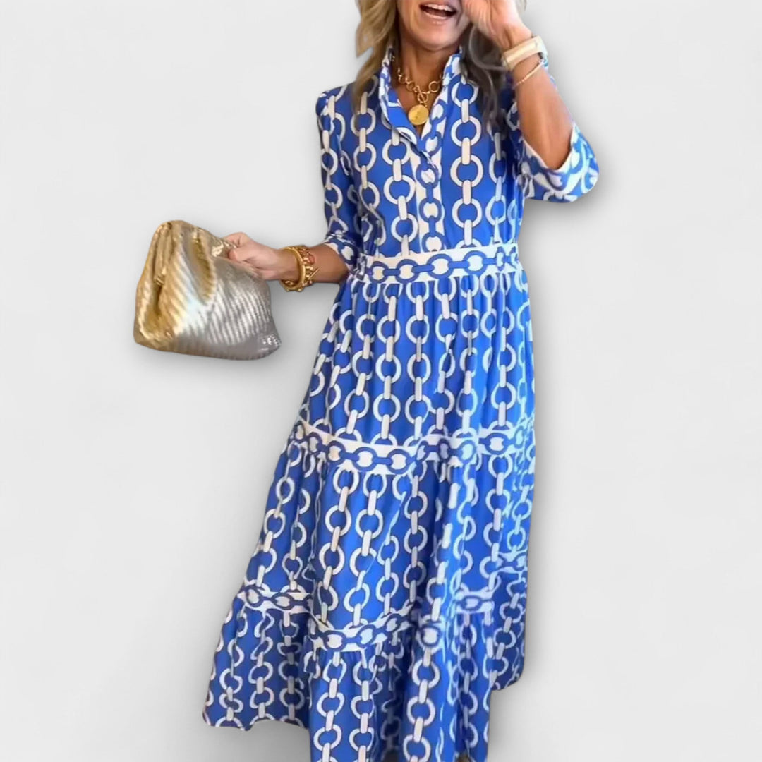 Vestito midi con catena da donna senza maniche