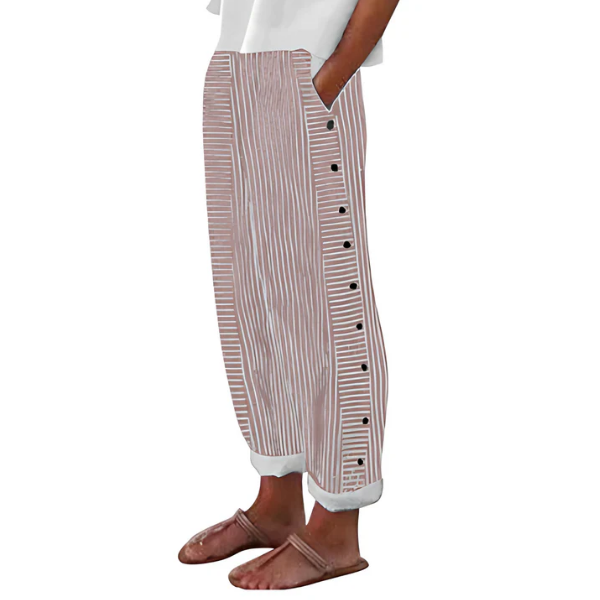 Pantalon Sarouel Court Rayé Pour Femme