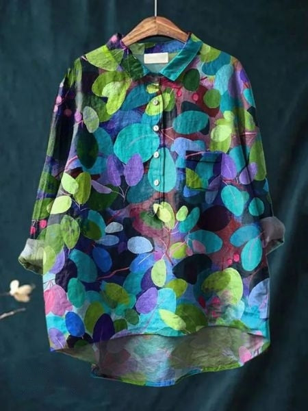 Blouse imprimé floral abstrait femme