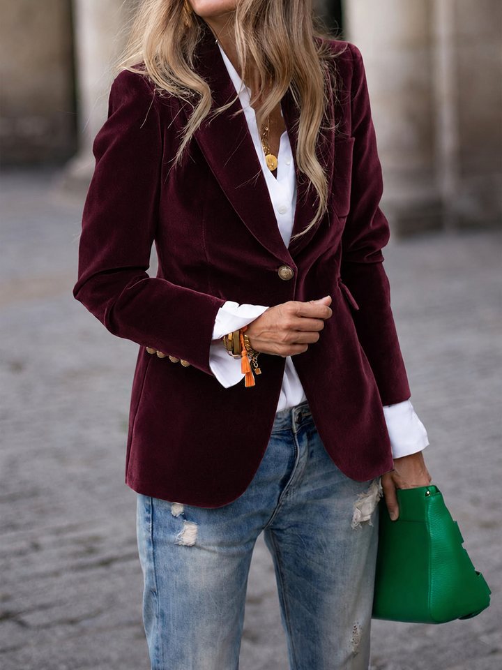 Blazer en Velours Élégant pour Femme