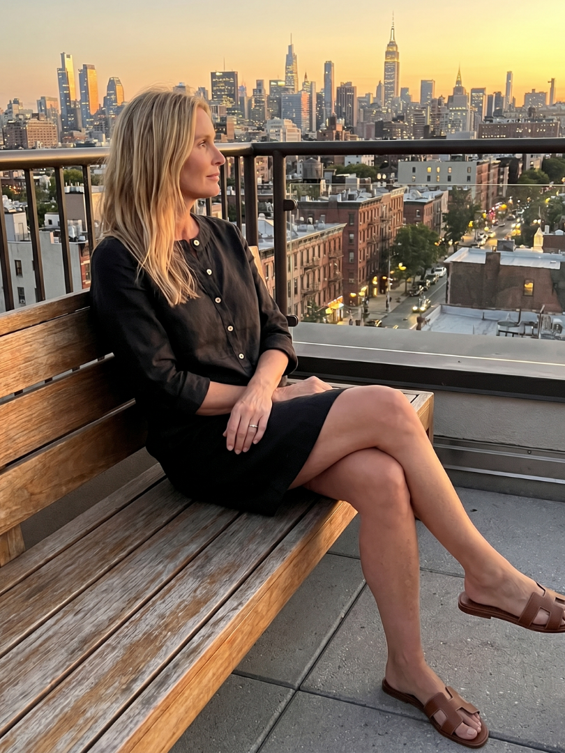 Vestito da donna con bottoni e maniche a tre quarti