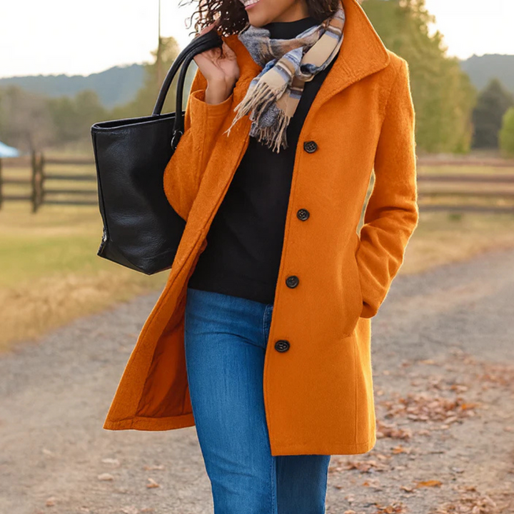 Manteau Long Femme Élégant avec Col Tailleur