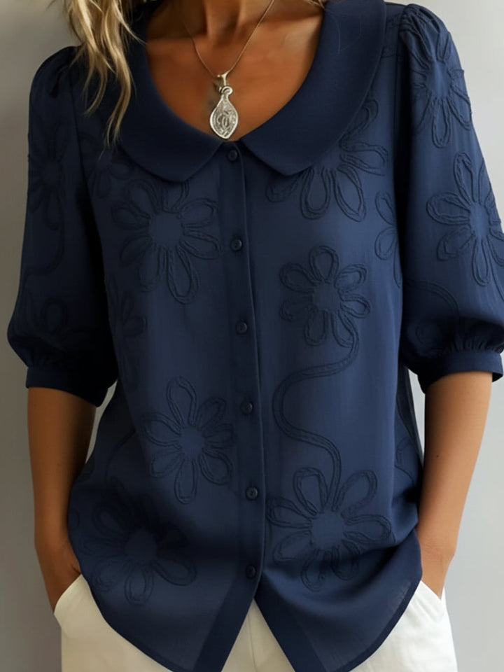 Blouse Femme Motif Floral Manches 3/4