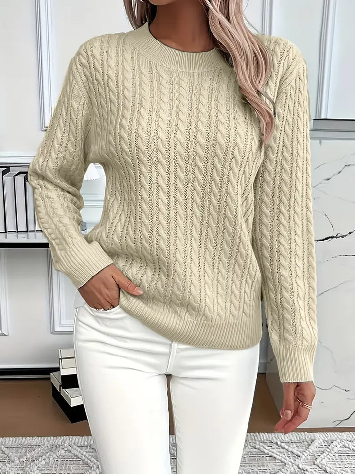 Women’s Cable-Knit Crew-Neck Sweater