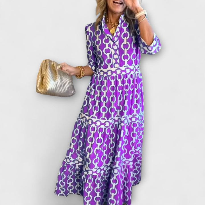 Vestito midi con catena da donna senza maniche