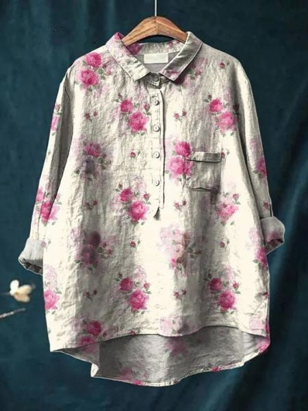 Blouse imprimé floral abstrait femme