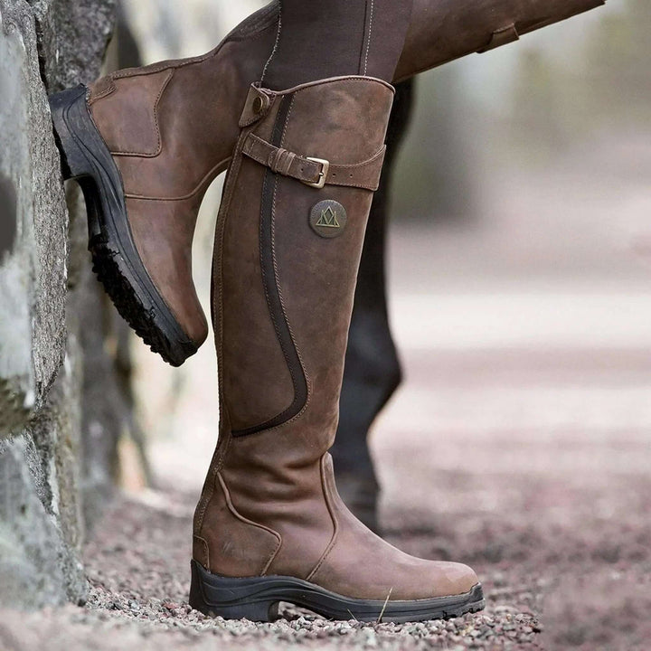 Botas altas para mujer con tacón bajo y ancho