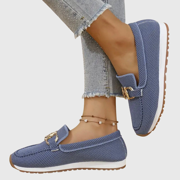 Mocassins Décontractés à Enfiler Pour Femme Avec Détail de Boucle Dorée