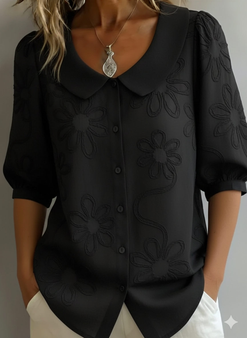 Blouse Femme Motif Floral Manches 3/4