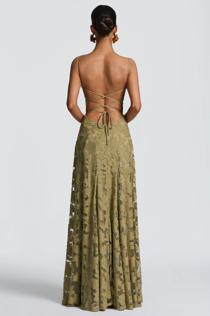 Robe Longue Femme Bustier en Dentelle  Romantique et Silhouette Raffinée