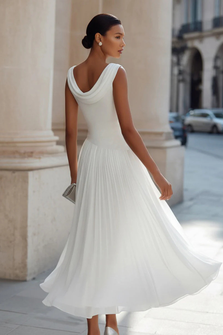 Robe Midi Fluide Sans Manches pour Femme