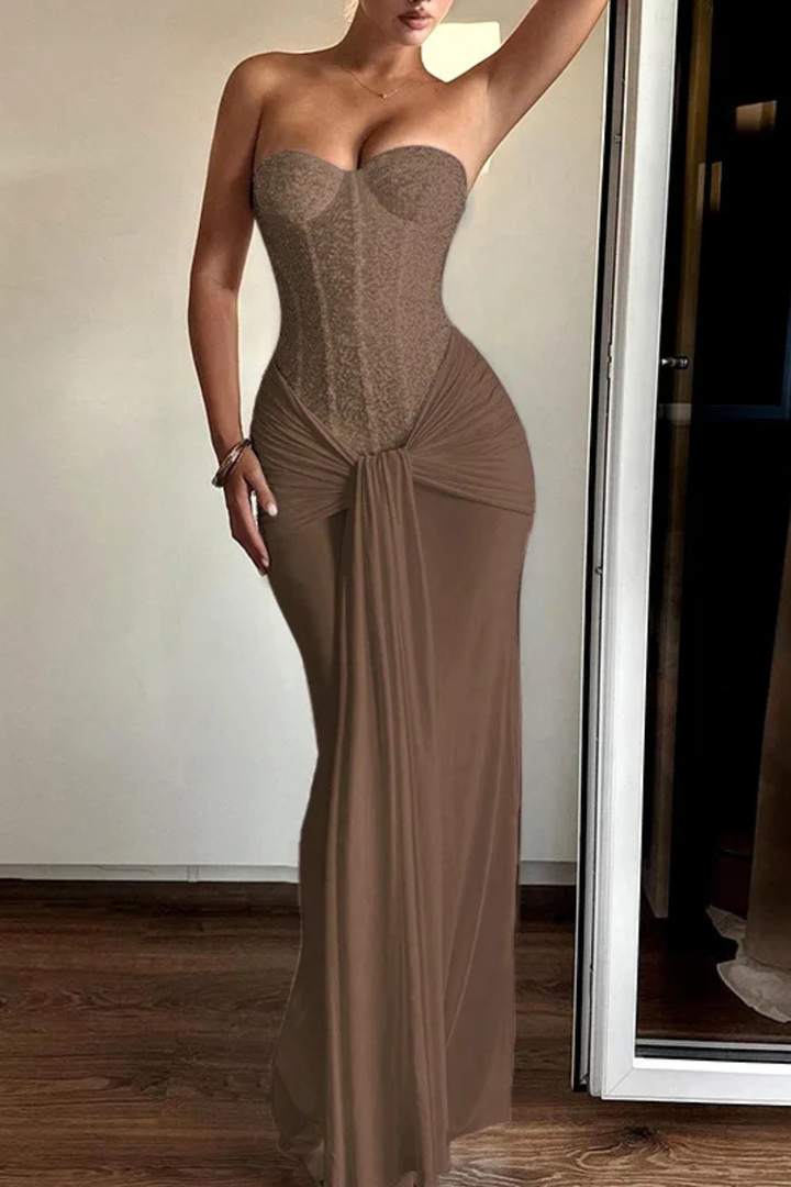 Μακρύ Φόρεμα Bustier Γοργόνα Κομψό για Γυναίκα