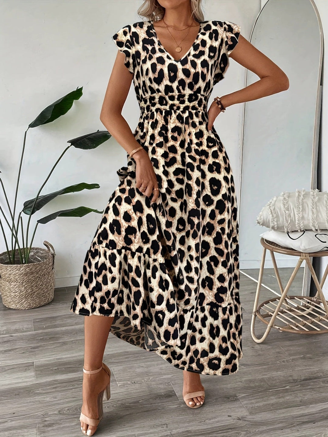 Robe Maxi Bohème pour Femmes à Motifs Brodés et Taille Cintrée