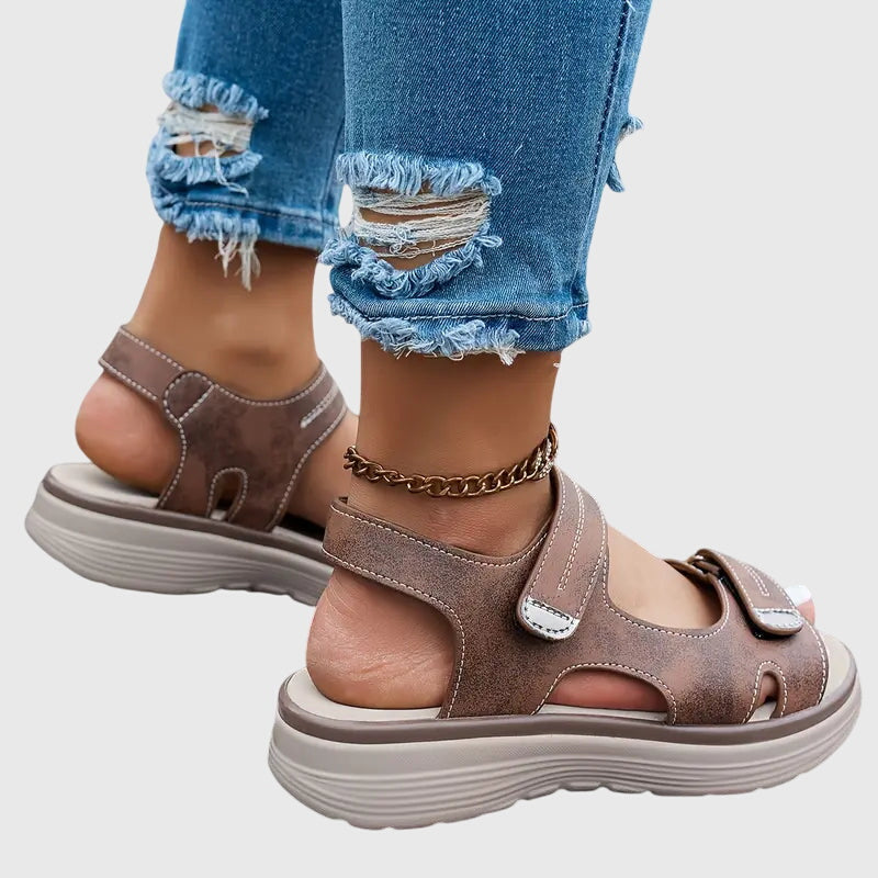 Sandales de Marche Réglables Pour Femmes à Brides et Fermeture Velcro