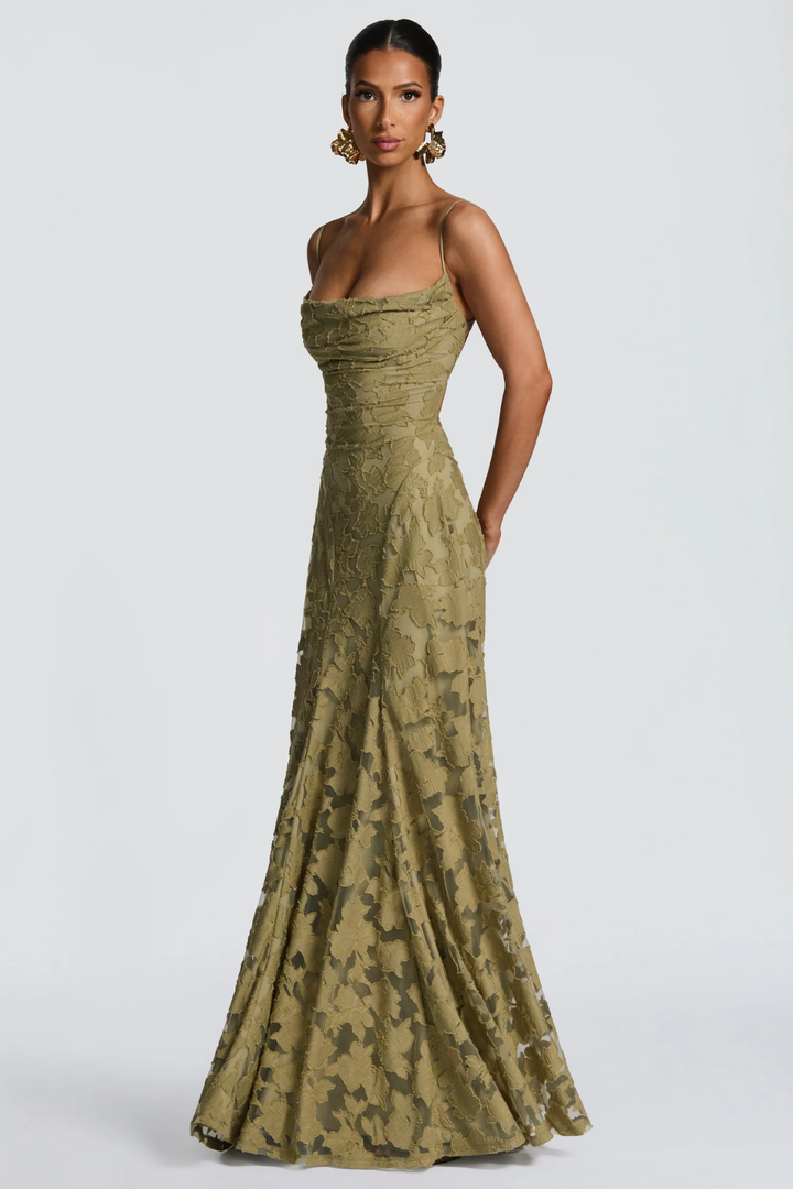 Robe Longue Femme Bustier en Dentelle  Romantique et Silhouette Raffinée