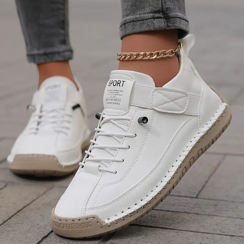 Γυναικεία casual δερμάτινα παπούτσια με κορδόνια