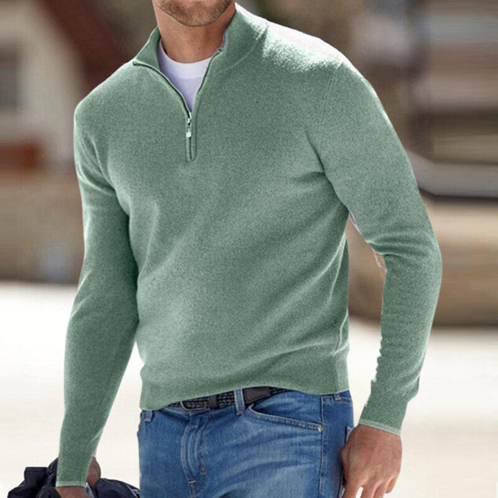 Pull Décontracté à Manches Longues et Col Montant Pour Homme