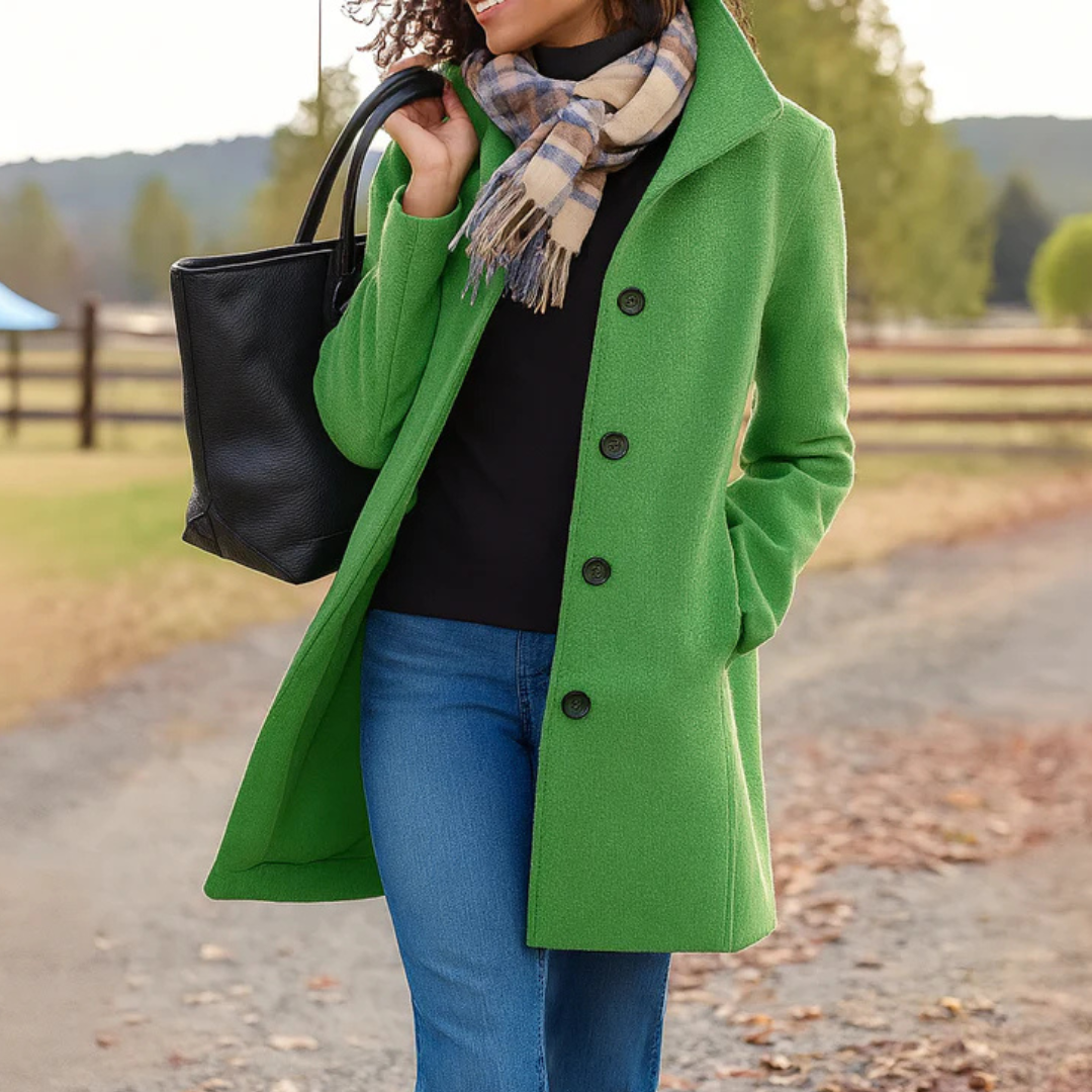 Cappotto elegante con bottoni da donna
