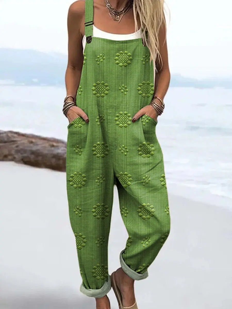 Combinaison large motif femme poches