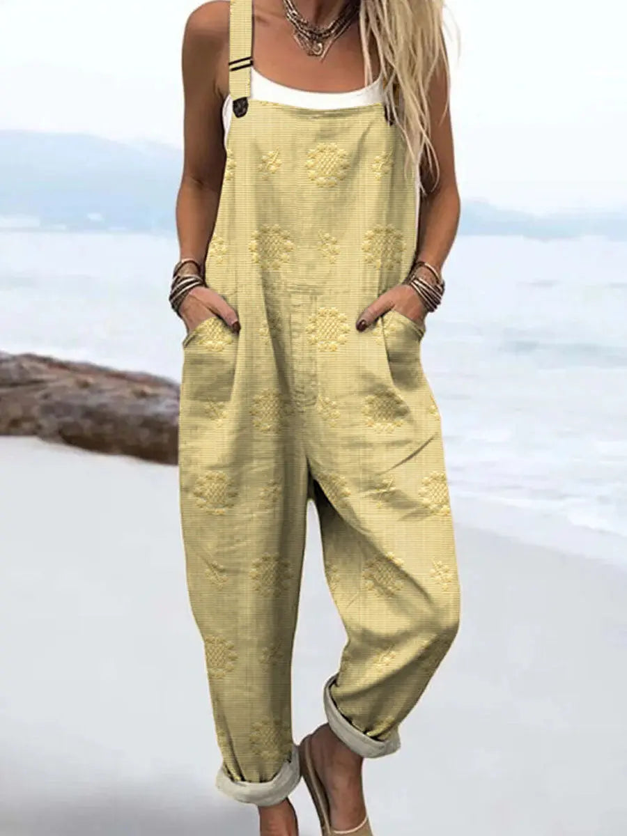 Combinaison large motif femme poches
