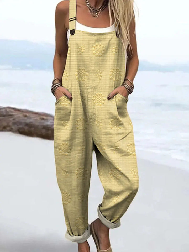 Combinaison large motif femme poches