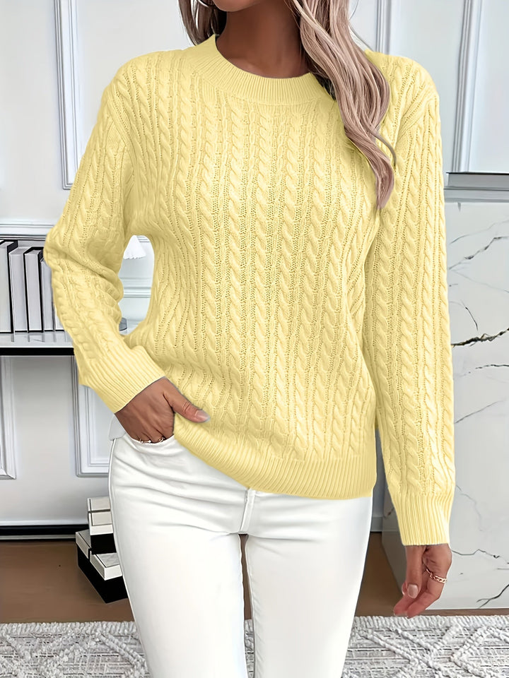 Women’s Cable-Knit Crew-Neck Sweater