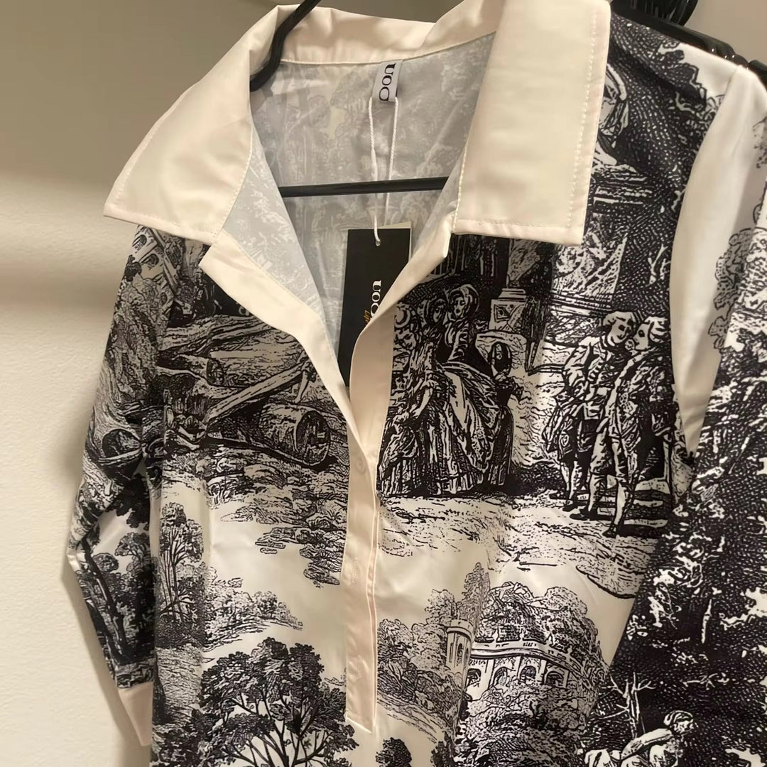Robe Chemise Imprimée pour Femme à Coupe Décontractée