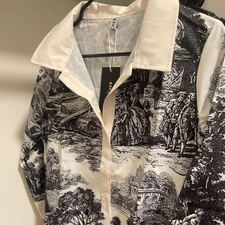 Robe Chemise Imprimée pour Femme à Coupe Décontractée