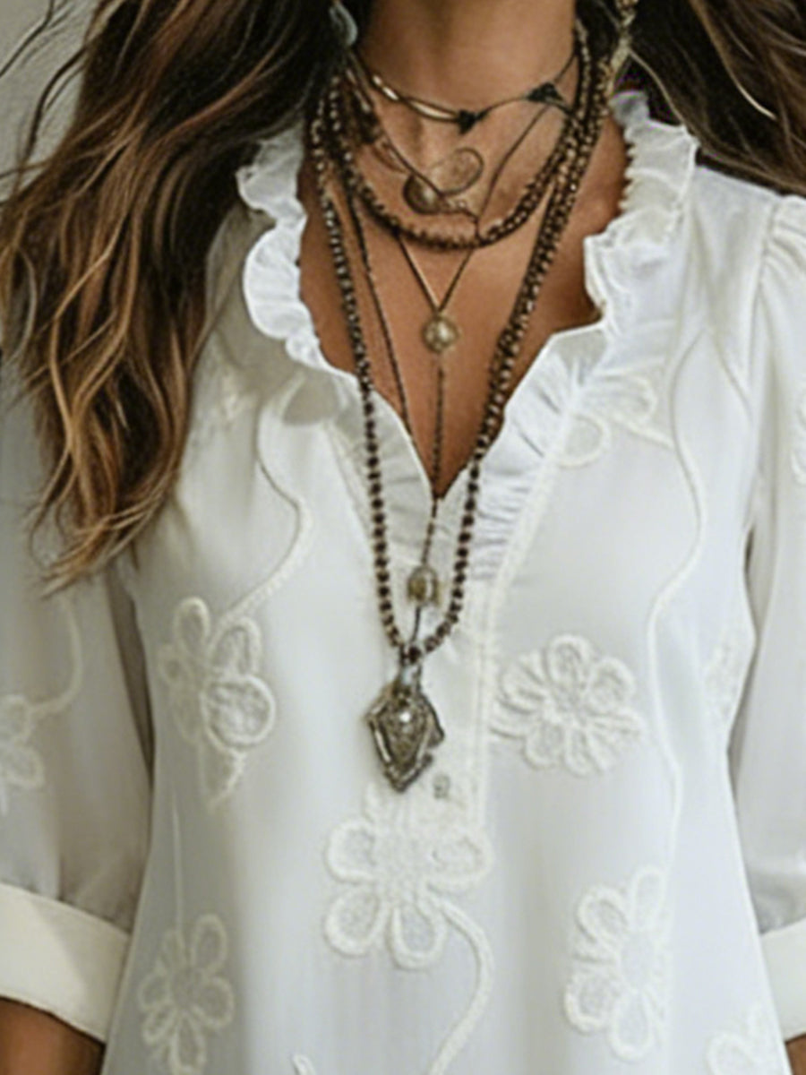 Embroidered Bohemian Long Dress for Women