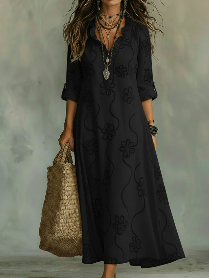 Embroidered Bohemian Long Dress for Women