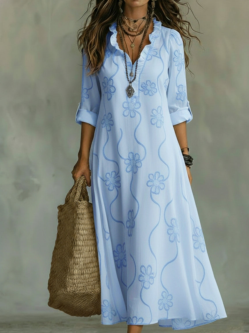 Embroidered Bohemian Long Dress for Women