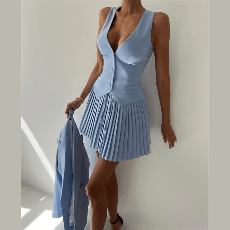 Ensemble Jupe + Gilet M&F Girbaud – Occasion Très Bon état, Style Rétro Cool !