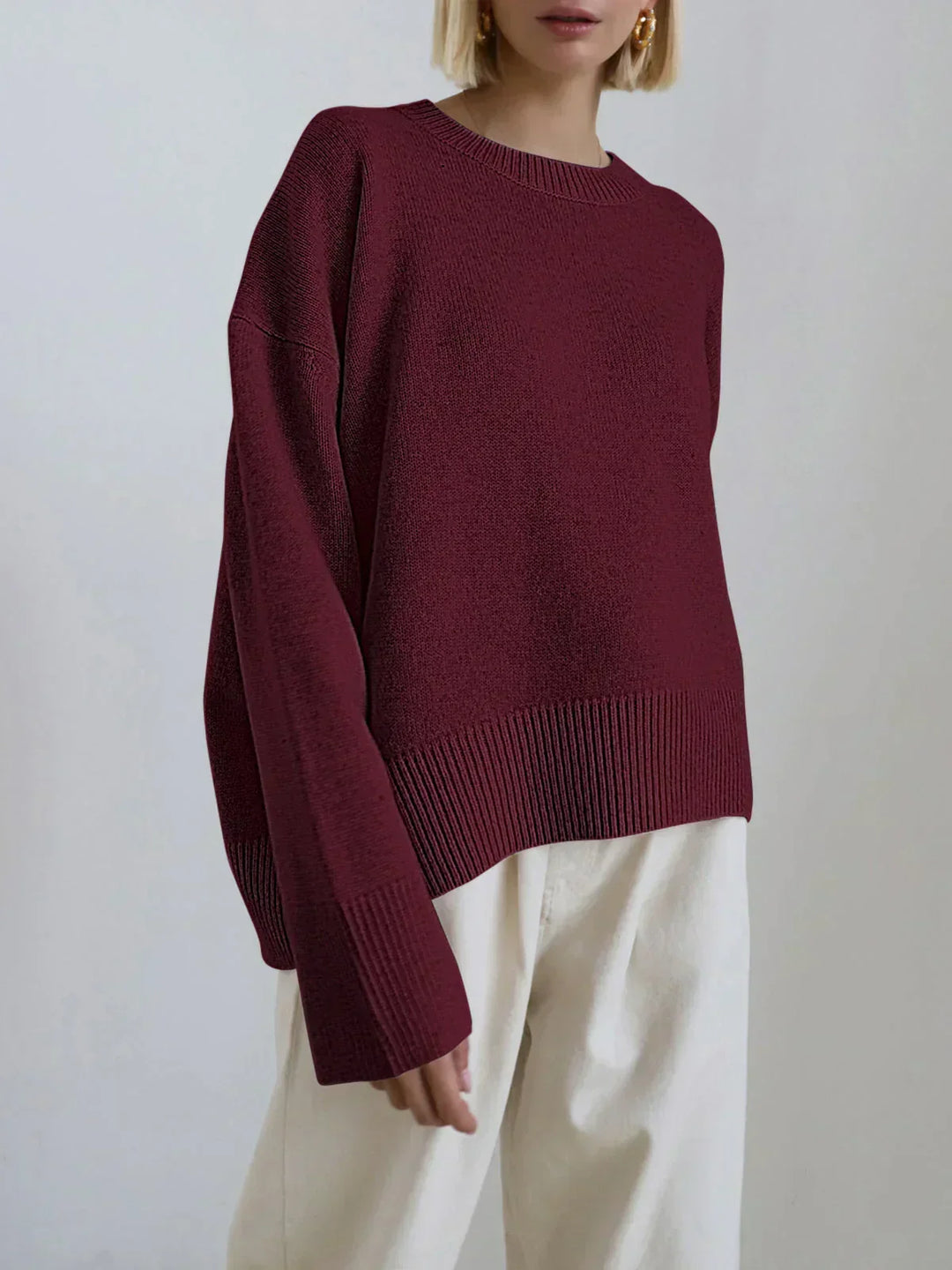 Felpa da donna oversize con girocollo