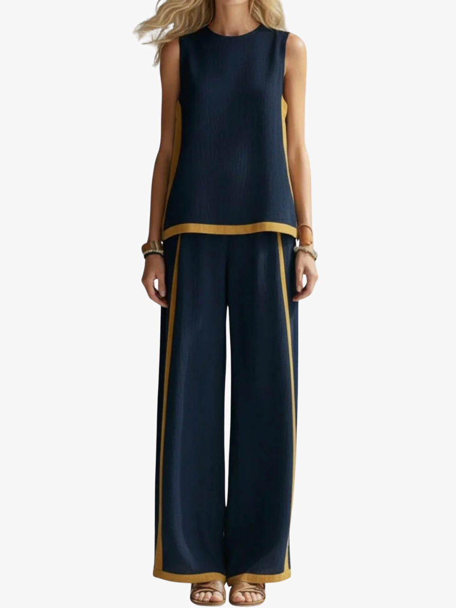 Elegant Women's Two-Piece Set with Flowing Cut