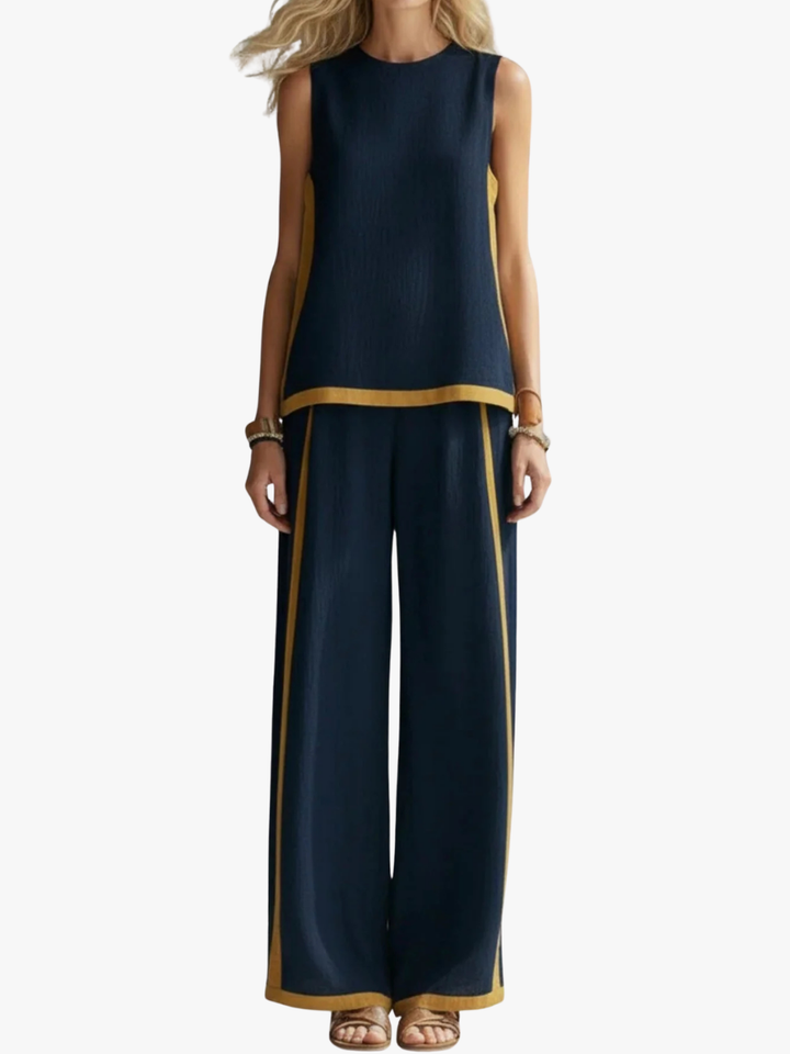 Elegant Women's Two-Piece Set with Flowing Cut
