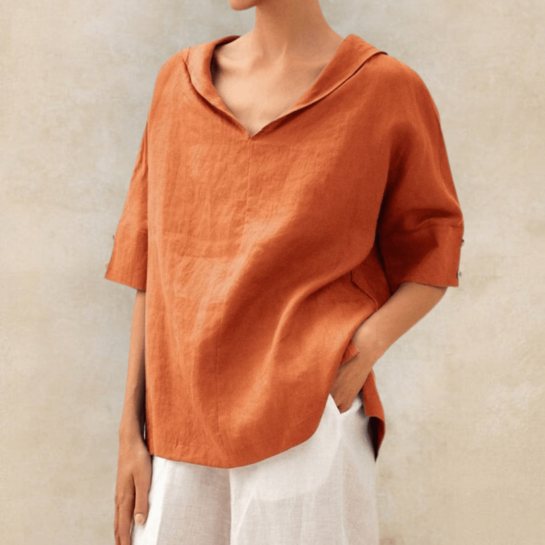 Tunique lin col V pour femme