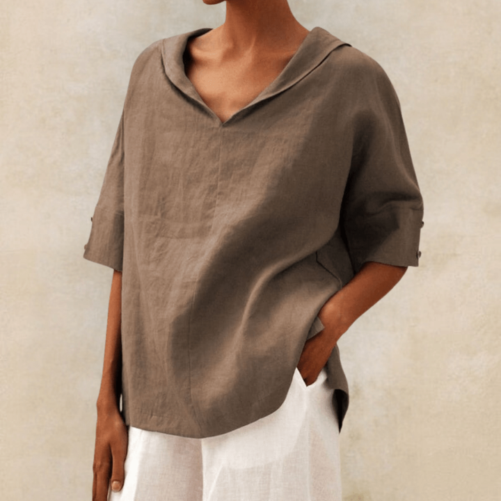 Tunique lin col V pour femme