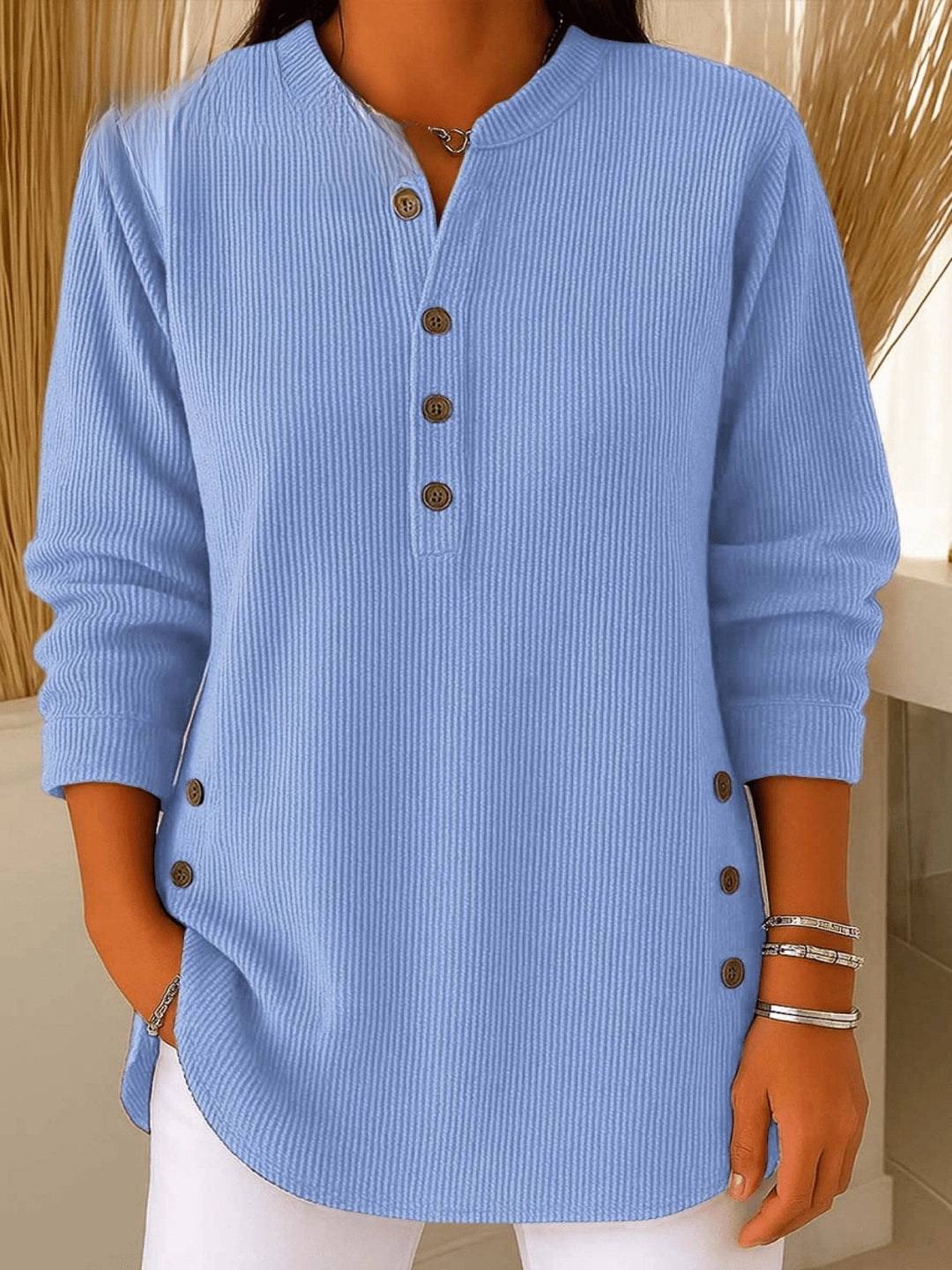 Pullover donna casual con bottoni elegante