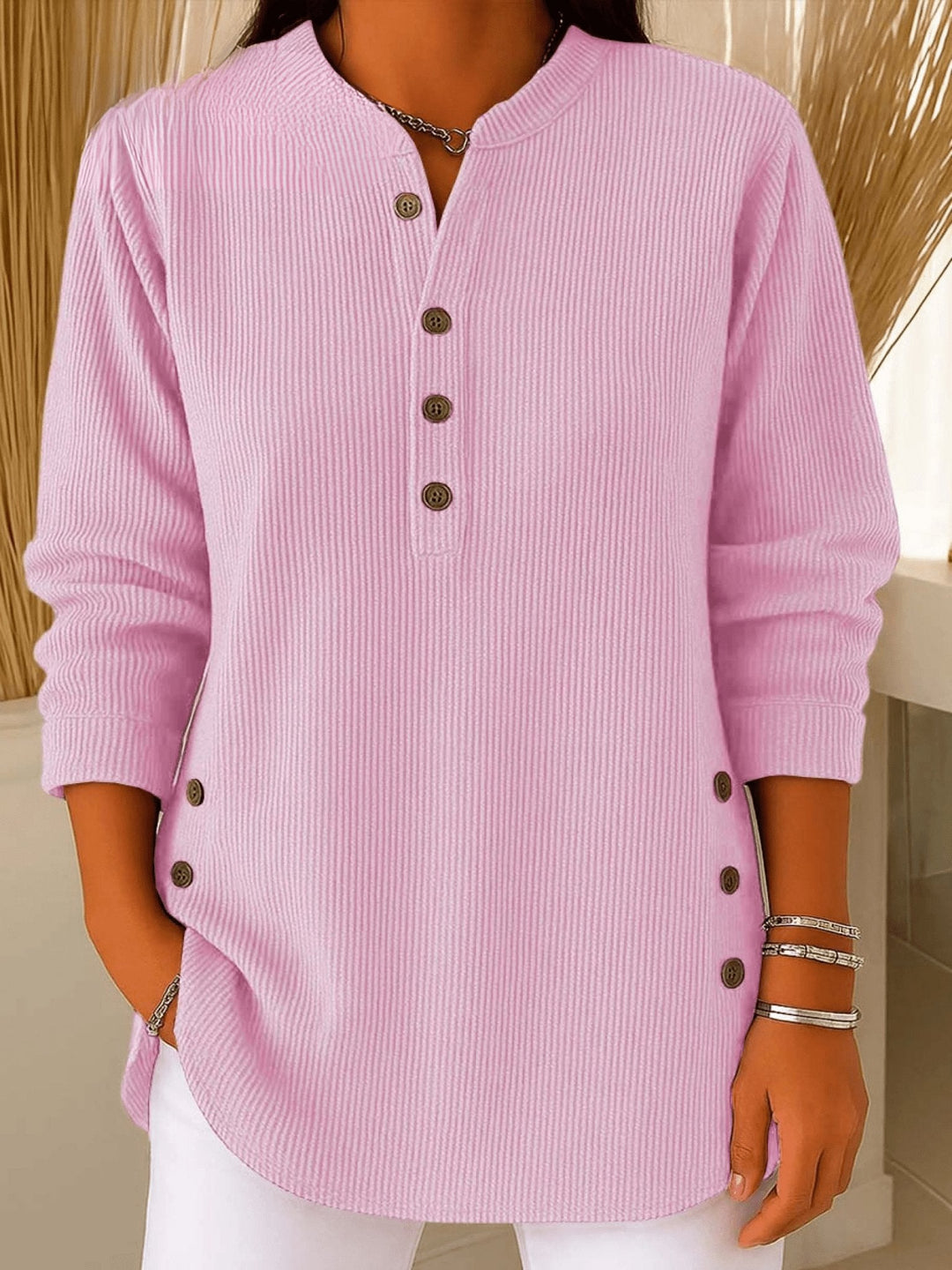 Pullover donna casual con bottoni elegante