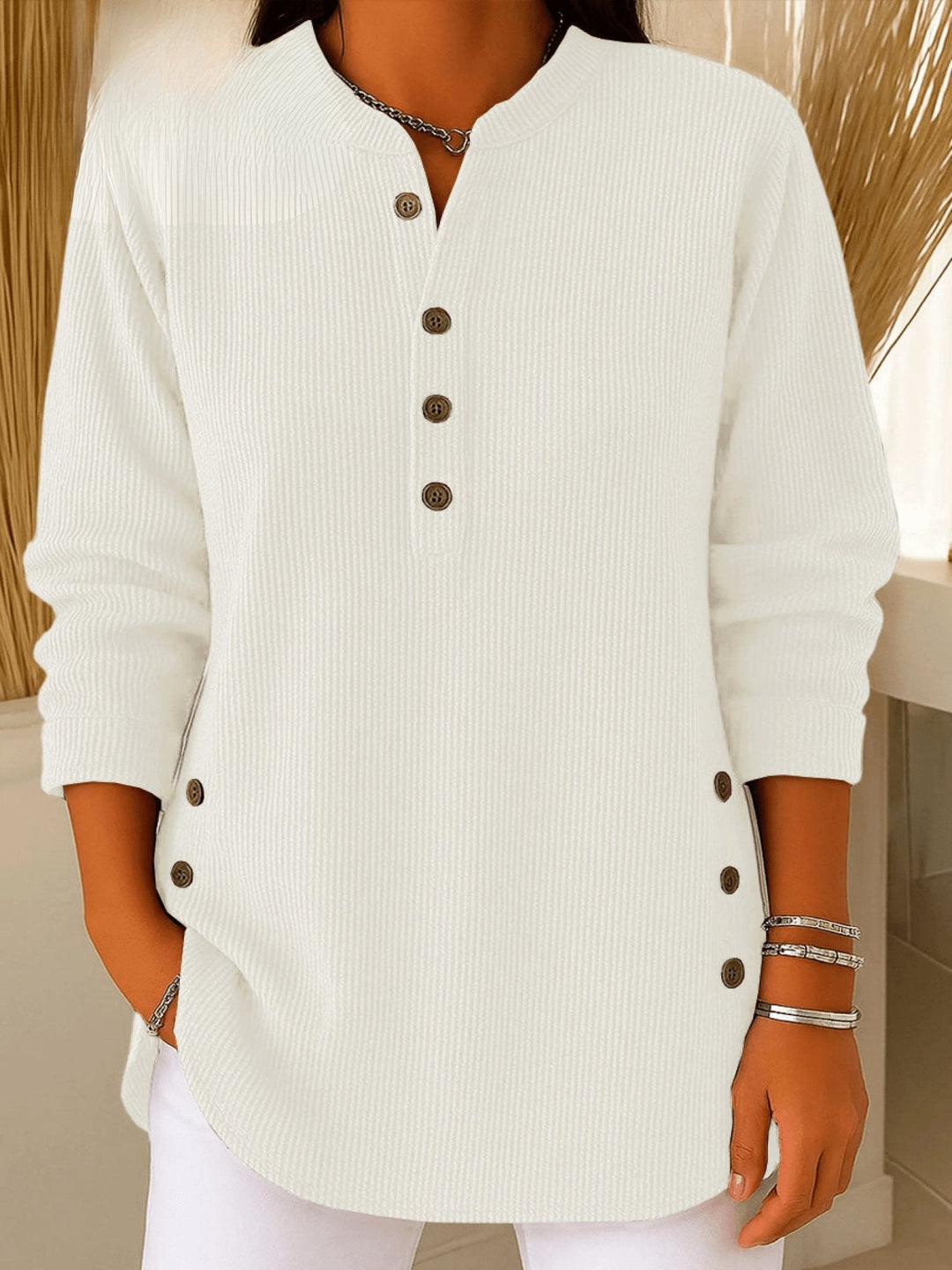 Pullover donna casual con bottoni elegante