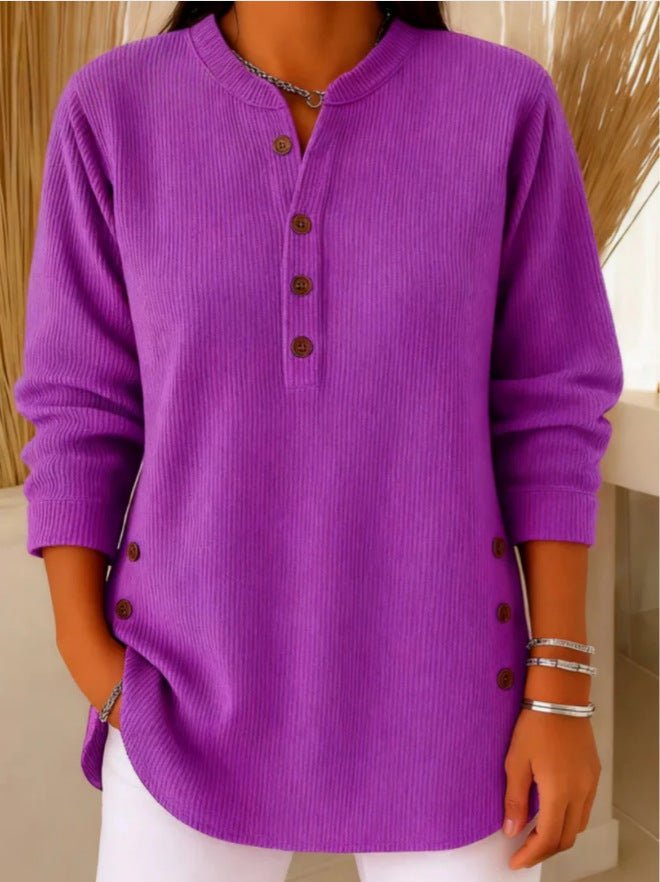 Pullover donna casual con bottoni elegante
